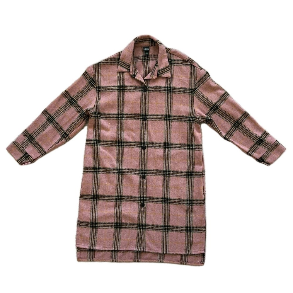 Wild Fable Plaid Shacket Jacket Women's Medium Pink Neutral Target Lightweight